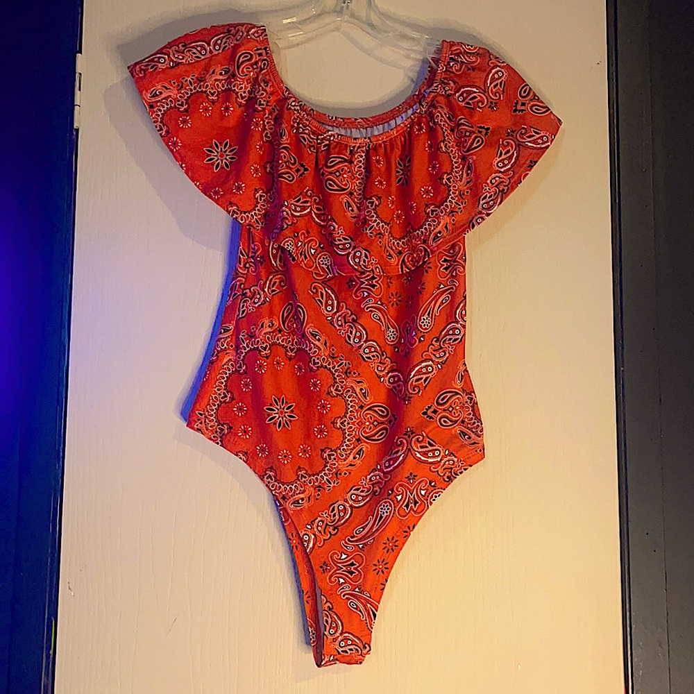 Orange Bandana Bodysuit
